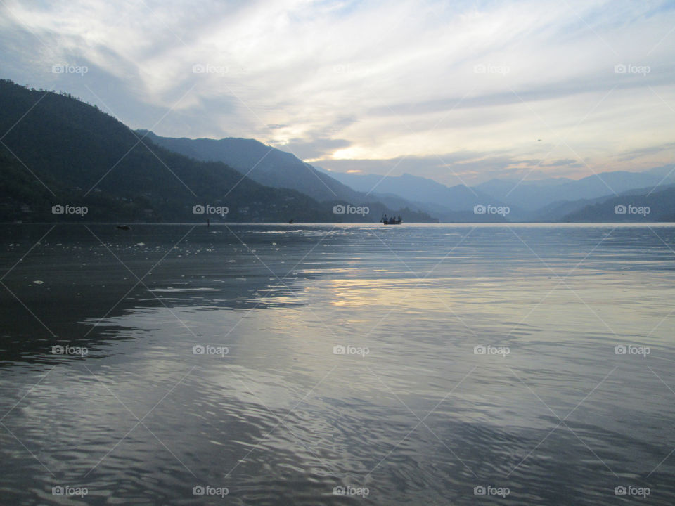 Beautiful lake surrounded by Himalaya mountain