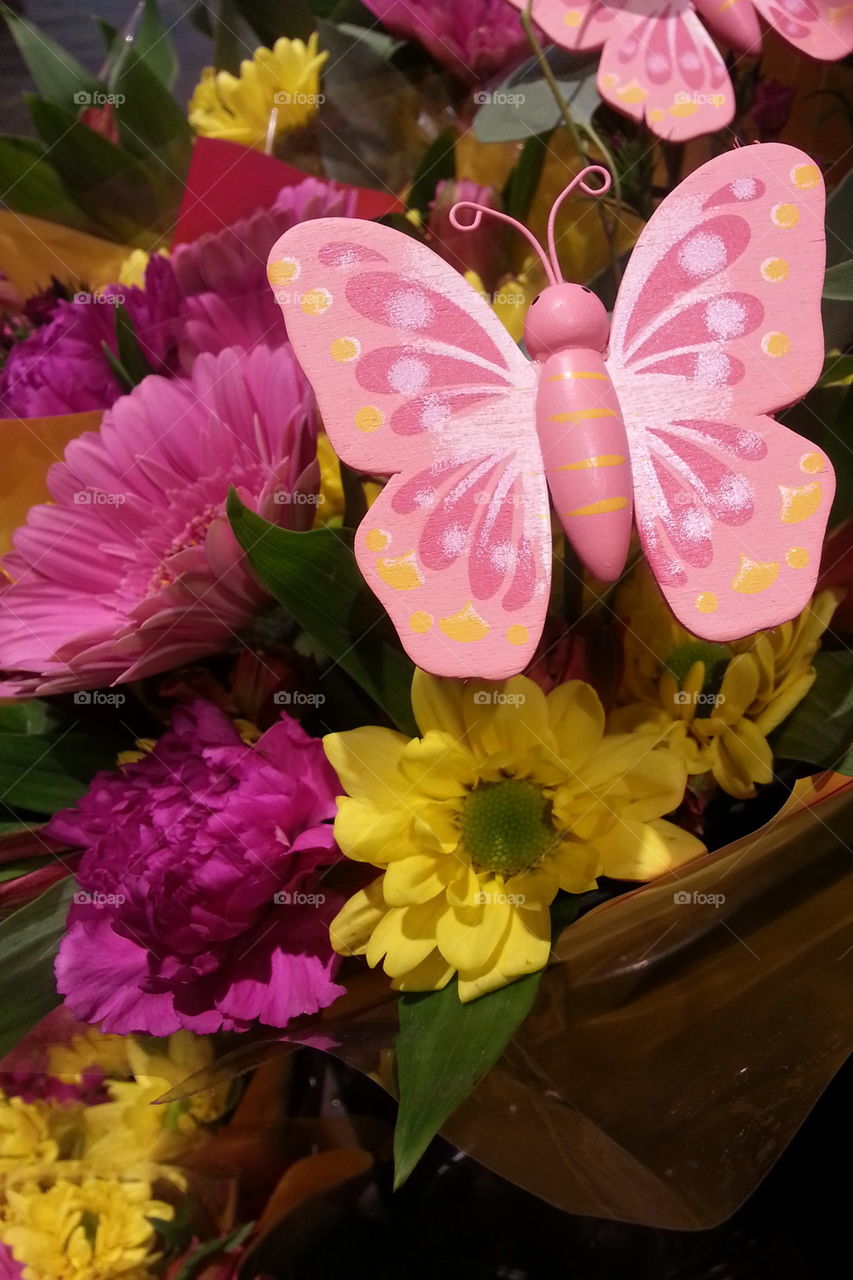 Pink Butterfly Spring Bouquet