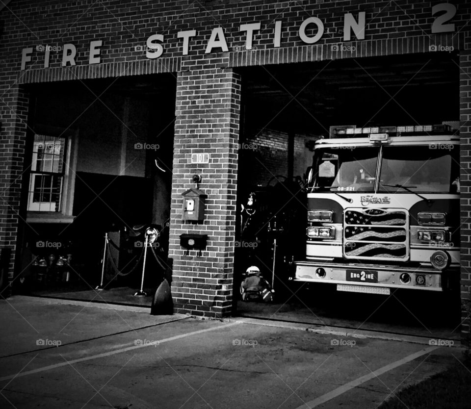 Black and White Fire station