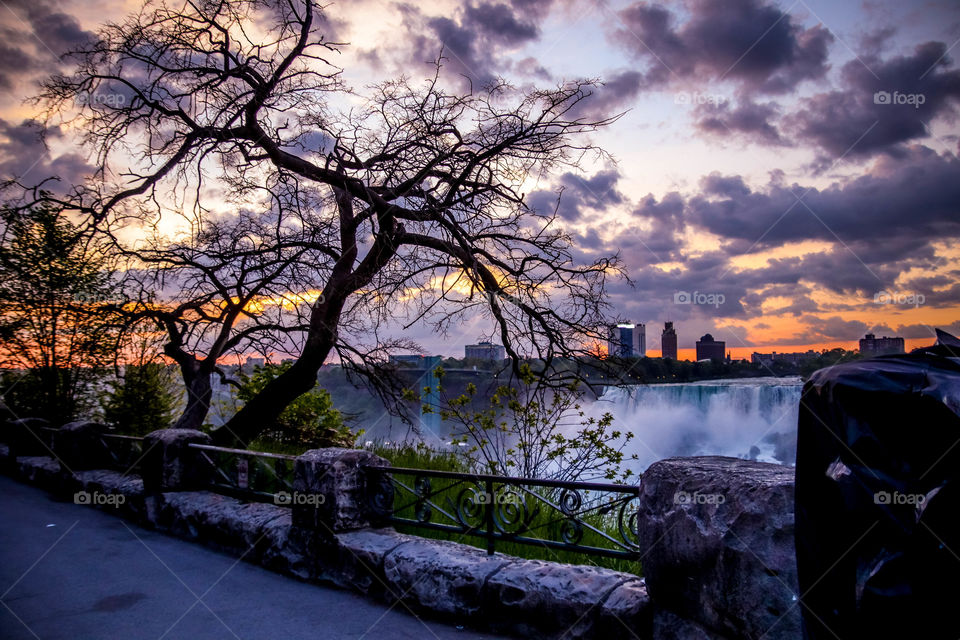 Sunrise on Niagara falls