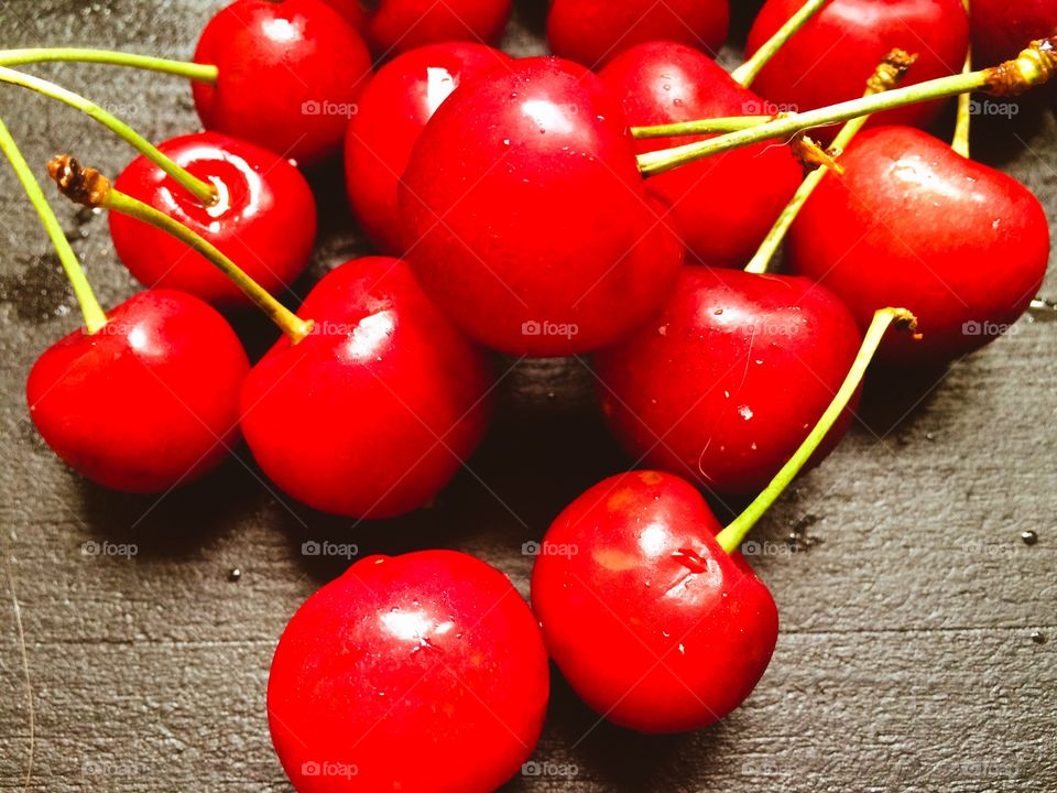 Close-up of red cherries