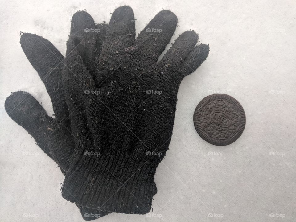 winter gloves and oreo