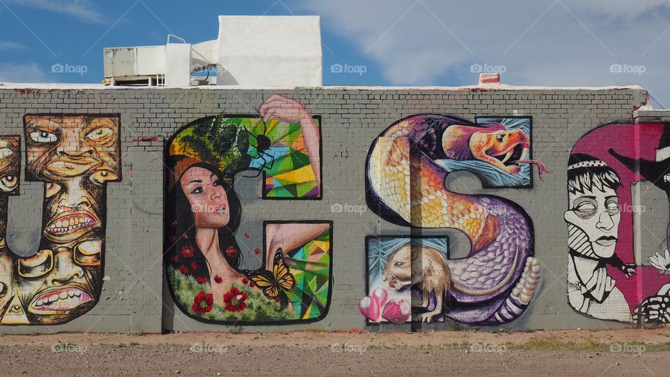 Tucson Arizona street art on public wall