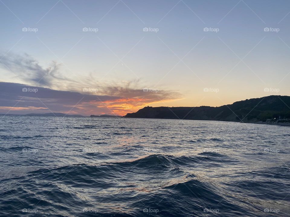Sunset on a summers evening in Corfu
