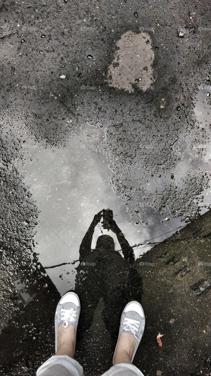 Reflection in puddle. Reflection in puddle