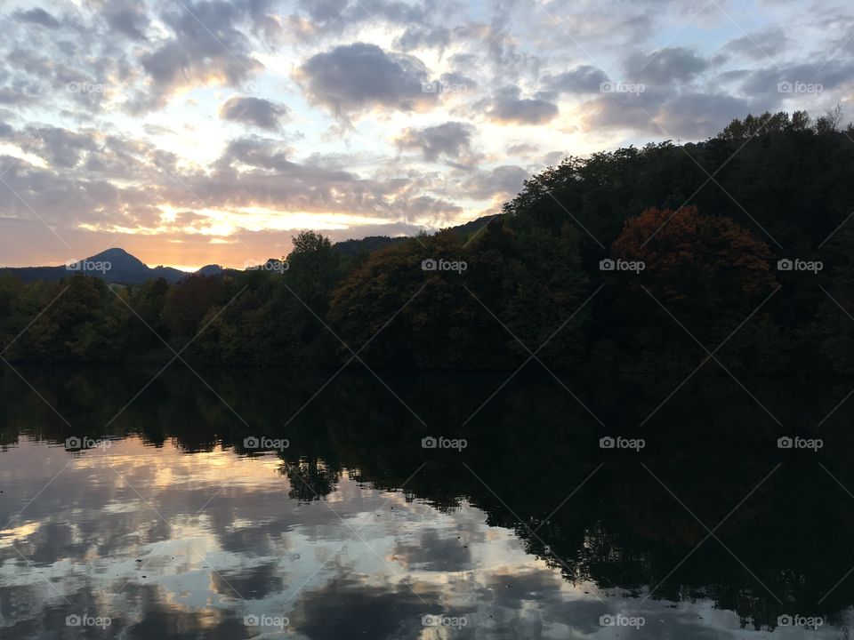 Water reflection, Fall in Switzerland 