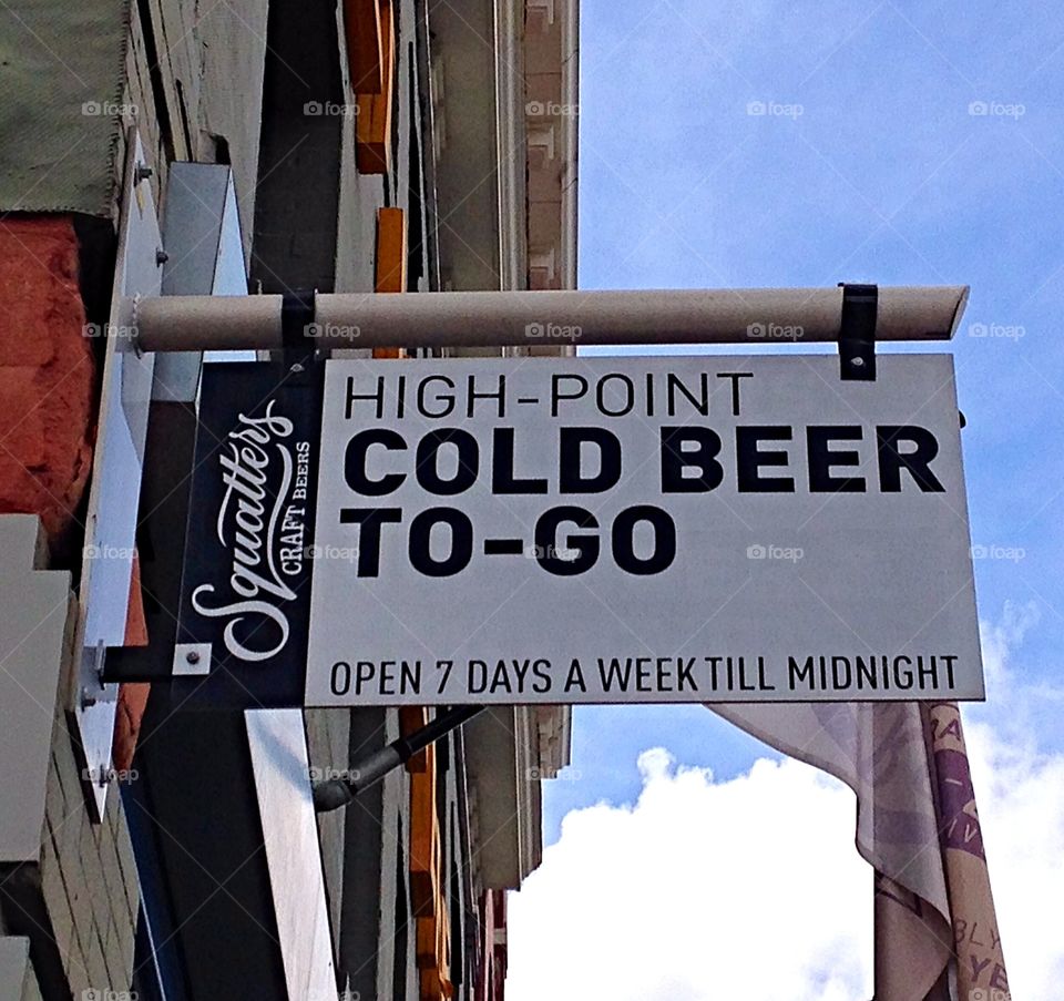 Cold beer to-go. I just liked this sign 😊