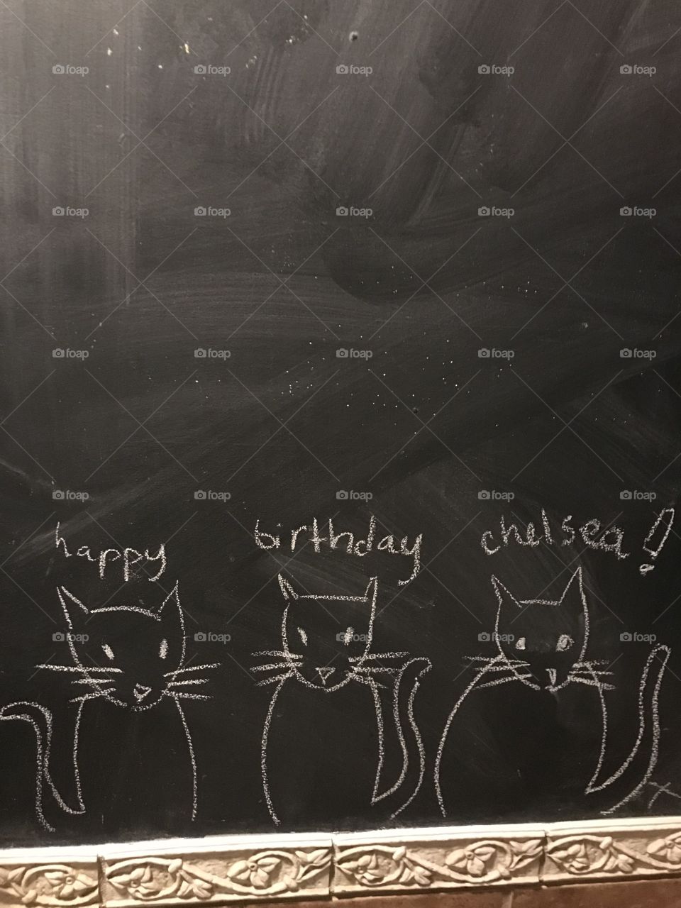 Chalkboard happy birthday