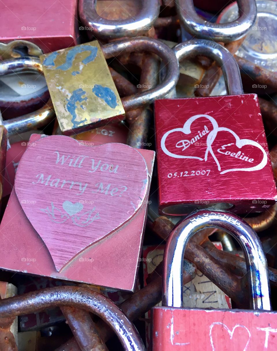 Pink love locks