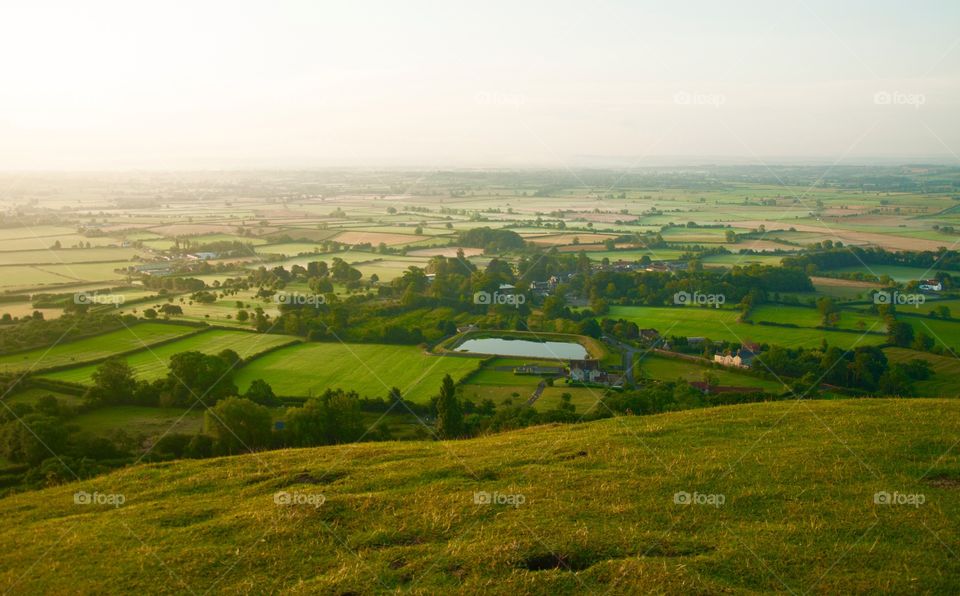 View of farm in Glastonbury