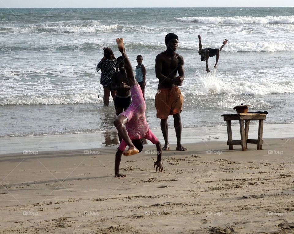 on the beon the beach of Akkra Ghana
