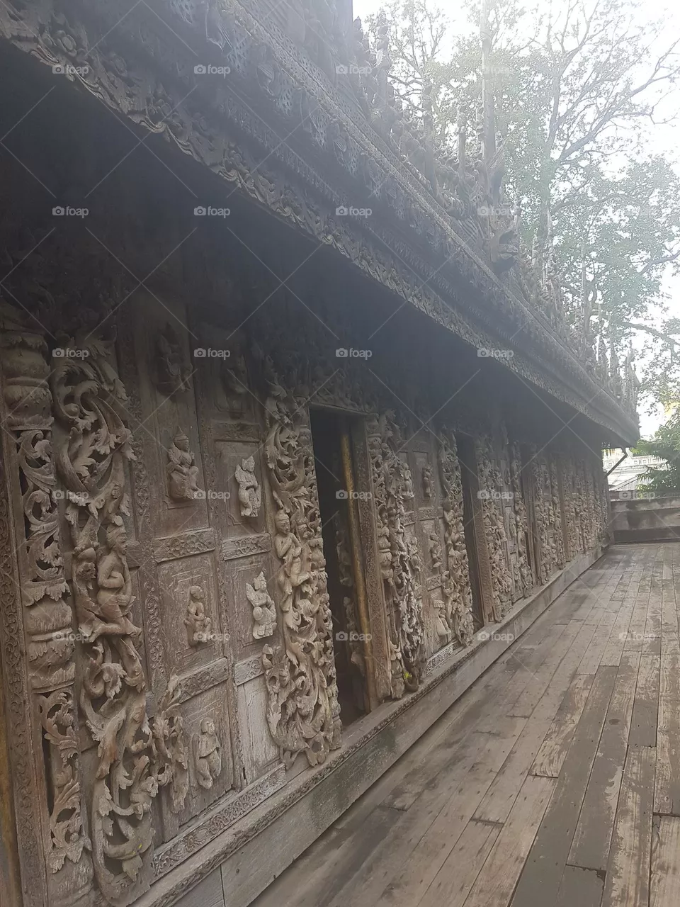 Ancient teak houses in Mandalay city