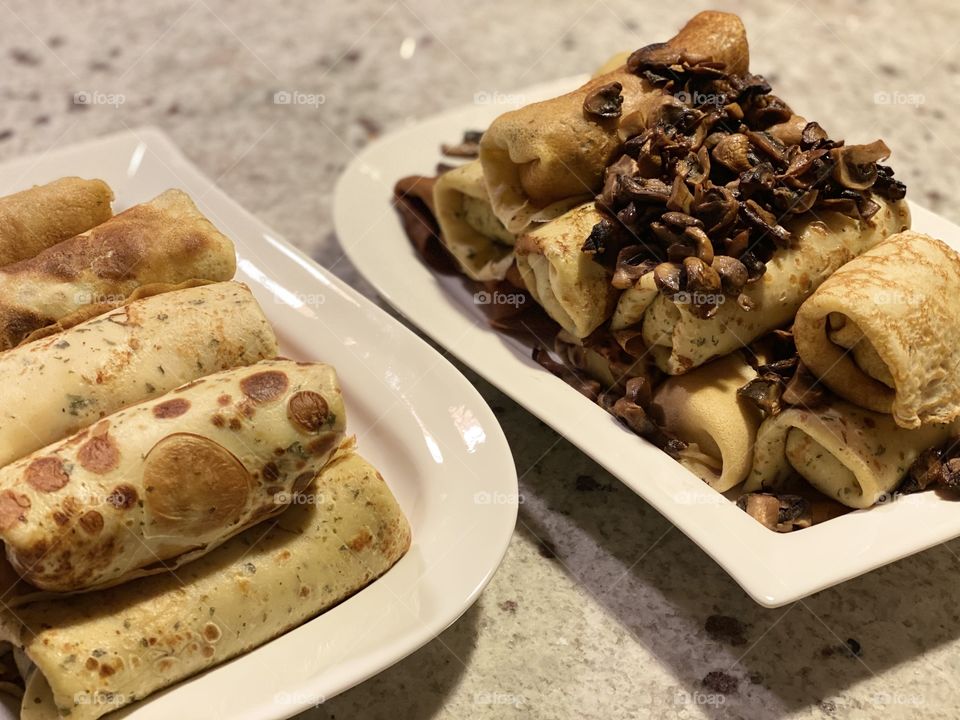 Homemade salty crepes 