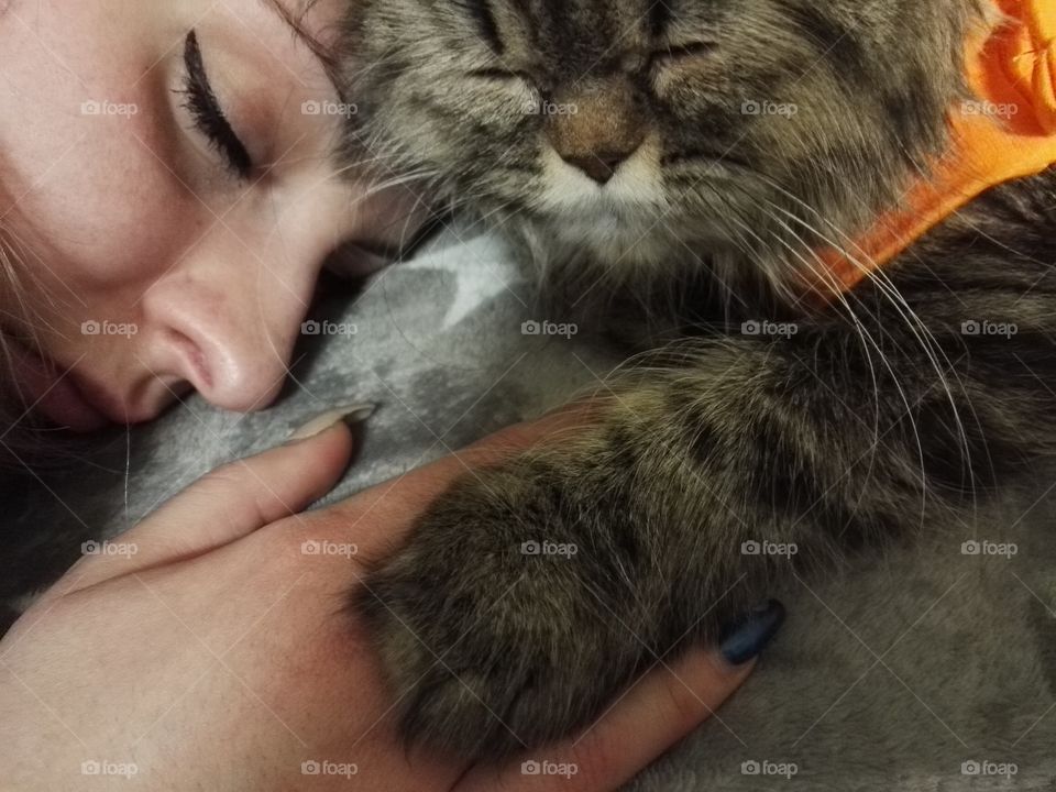 sleeping with my cat