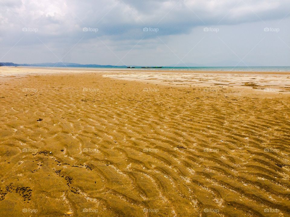 The ripples. Sand ripples on a beach in Sematan, Sarawak