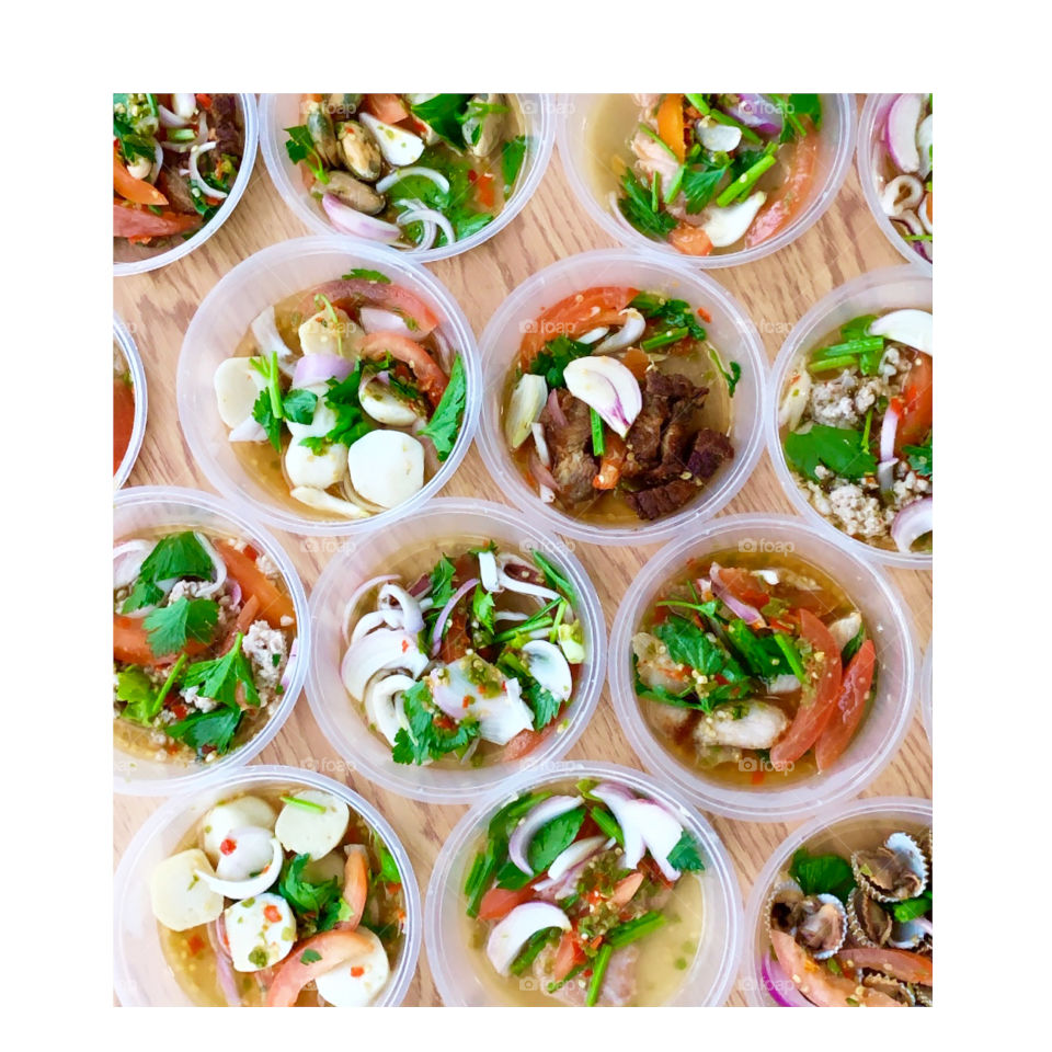 Thai salad snacks great for pairing with beer