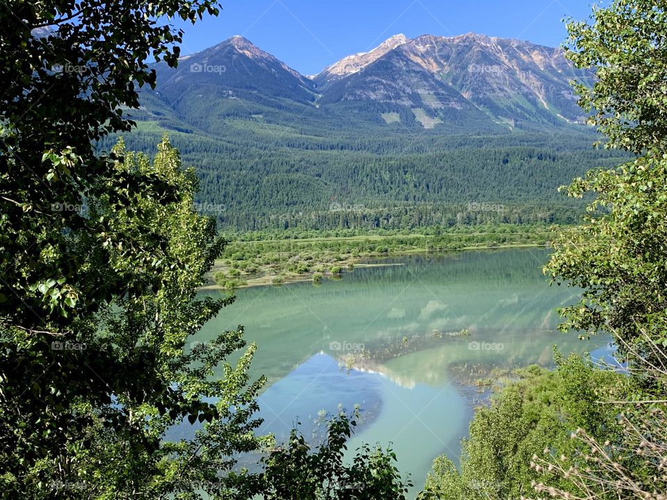 Paradise, mountains, river 