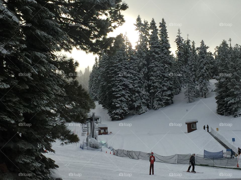 Ski between storms