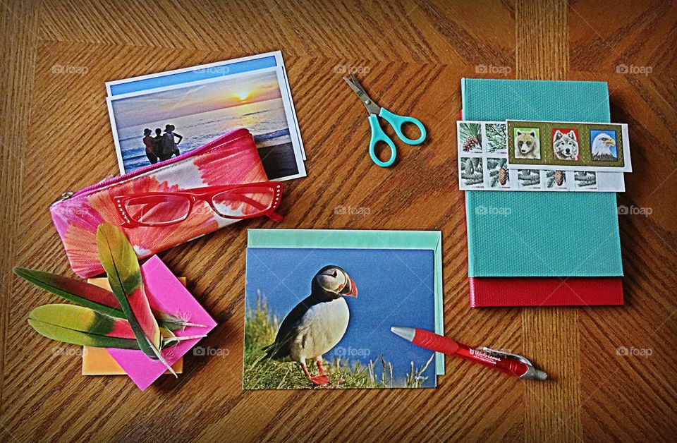 Desk from above . Desk from above