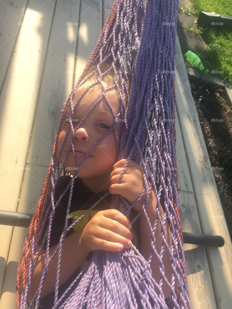 Little boy in a hammock 
