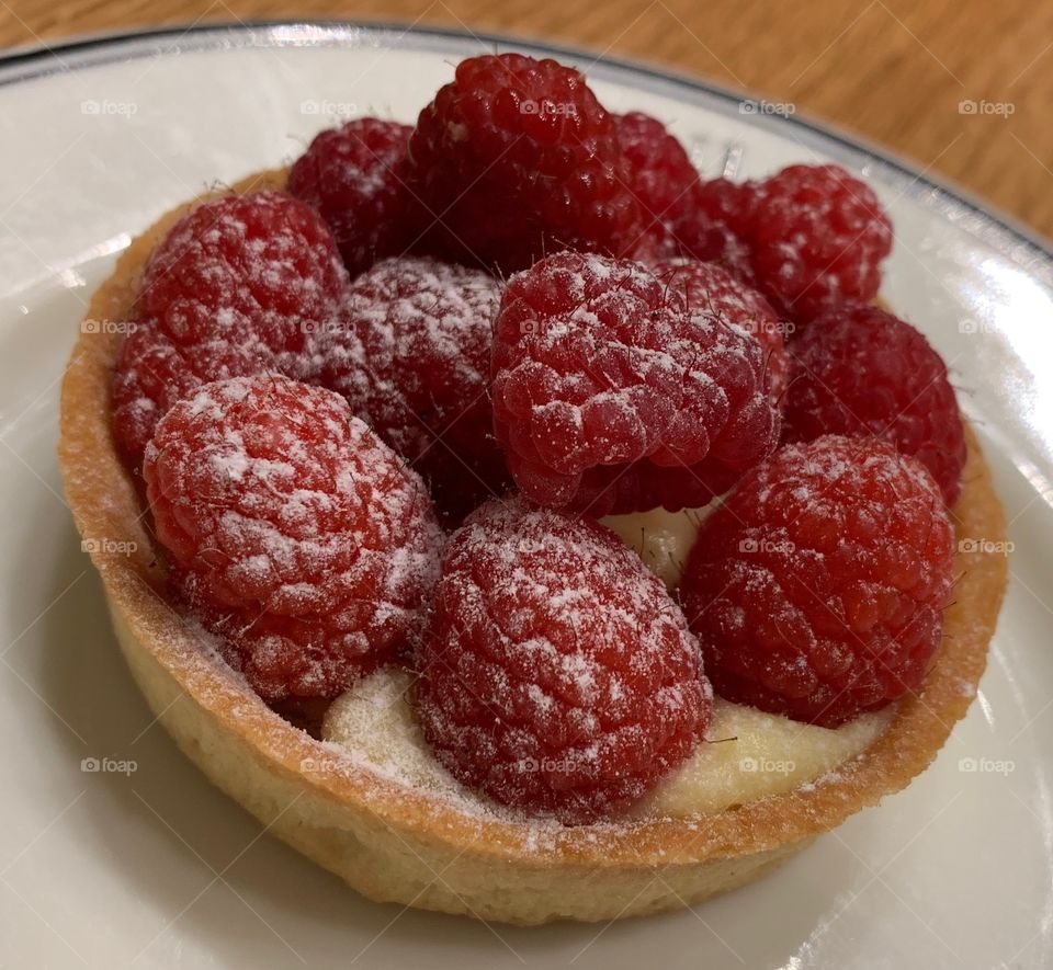Raspberry tart-close up