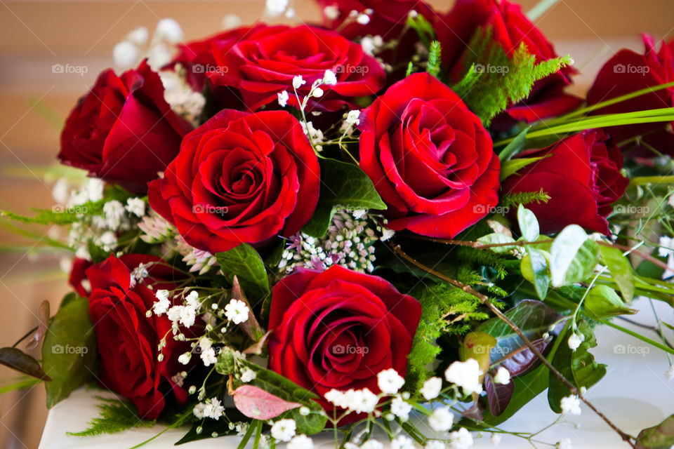 Close-up of red bouquet