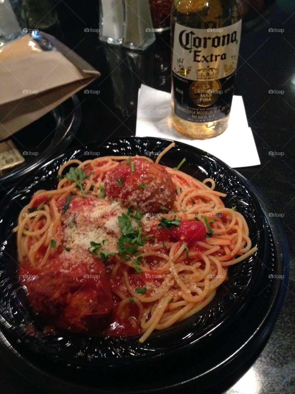 spaghetti and beer