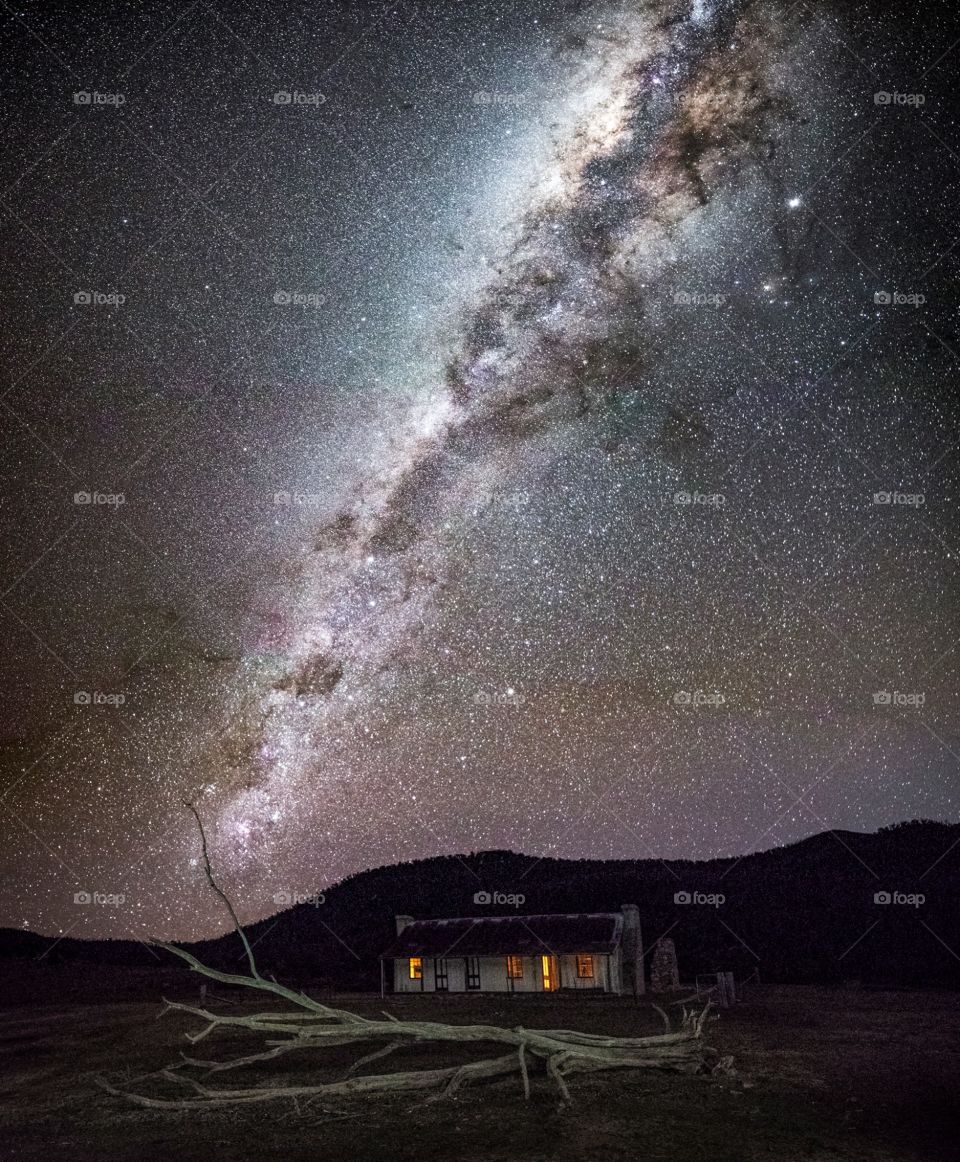 Milky Way over an old homestead 