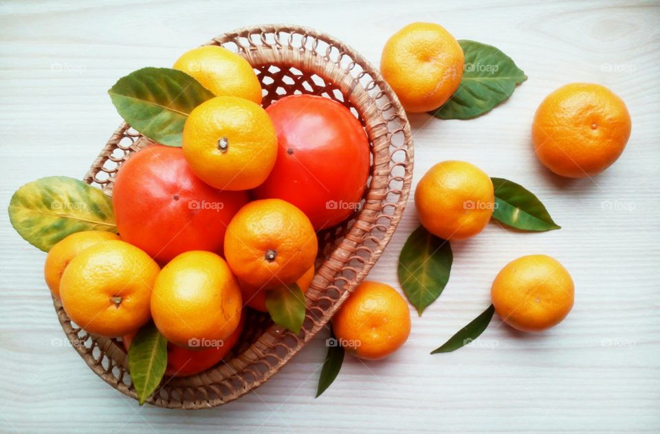 tangerines and persimmon