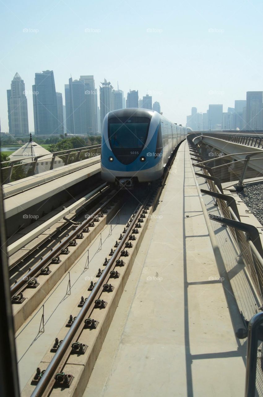 Dubai Subway . A peak of Dubai Subway . 