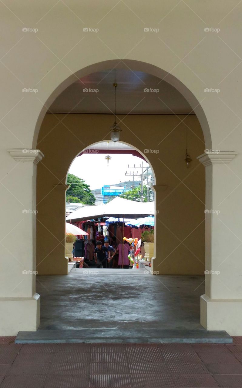 sunday market at trainstation songkhla