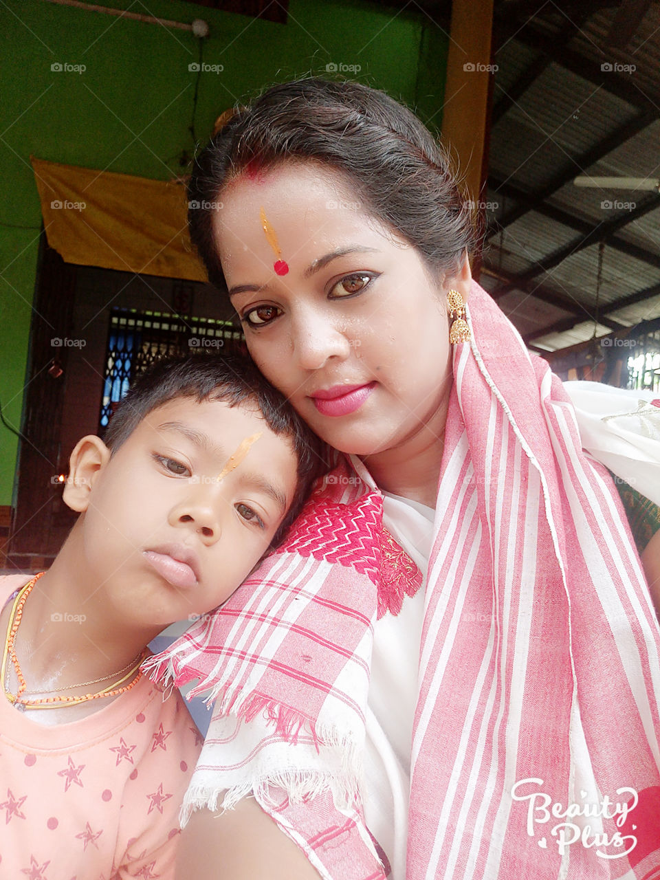 Woman in Assamese Traditional Attire