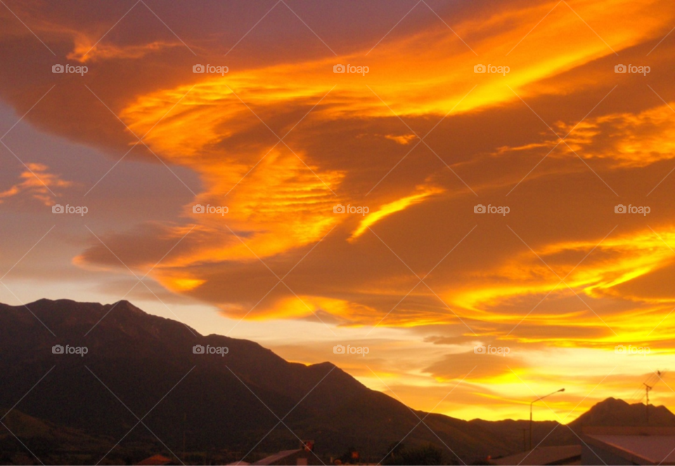 sunset orange new zealand by A