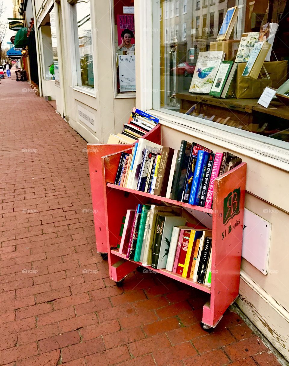 Book Shelf on Sidewalk
