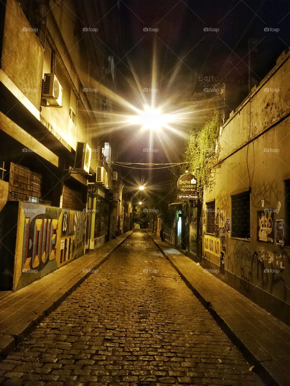 buenos Aires . Palermo streets at night 