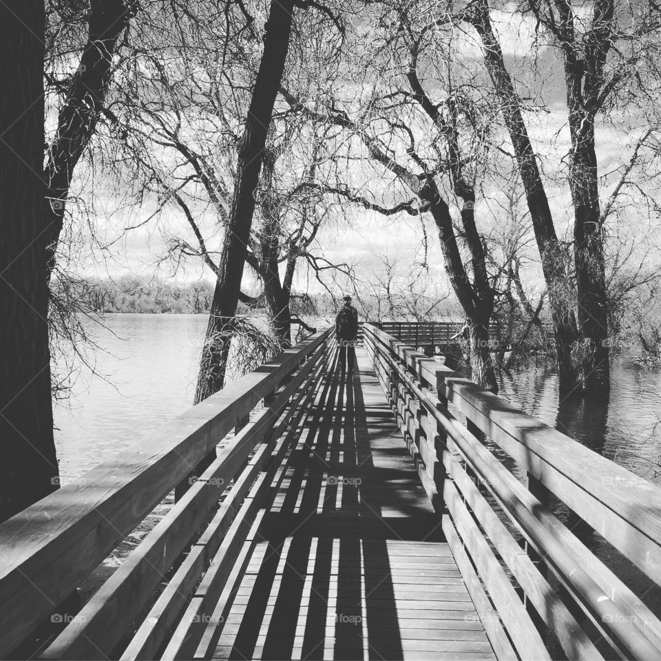 Alone on the bridge 