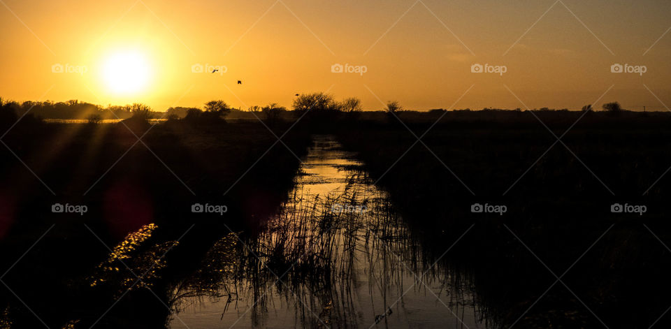 Last sunset of 2015 at Carlton Marshes Lowestoft