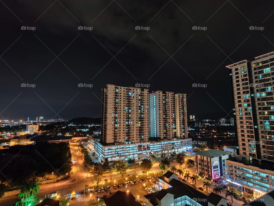 Night Photography through my Lens which portrays the colorful lightings of mixed tones.