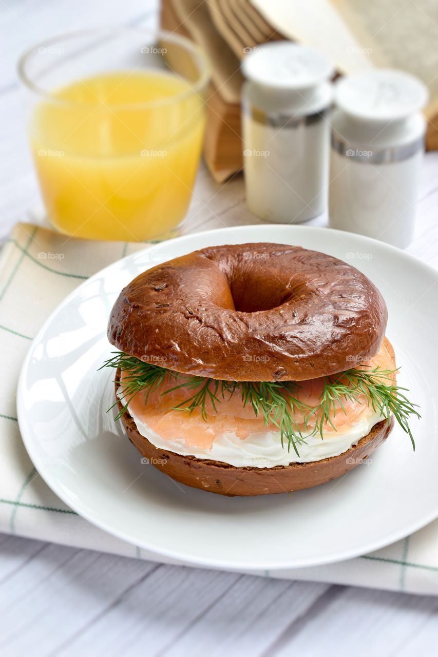 Smoked salmon on a plate 