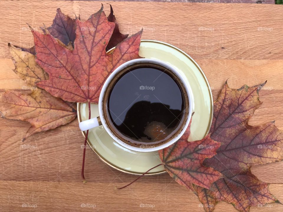 Autumn and black coffee to enjoy this season