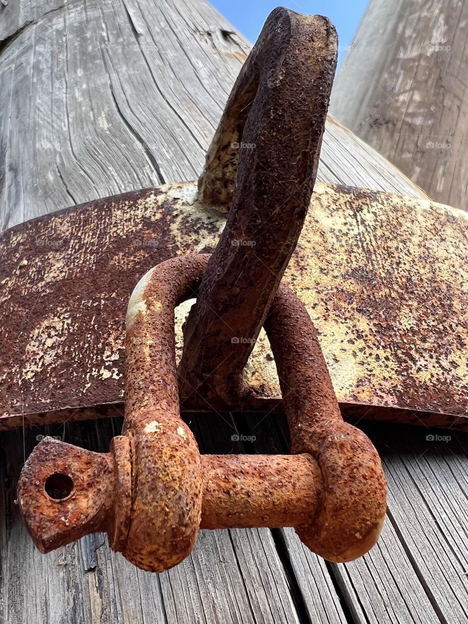 Rusty padlock close-up