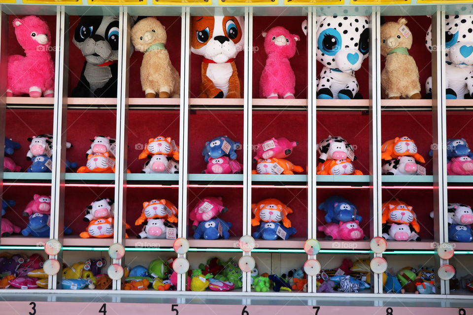 Squared shelve at a carnival fun game