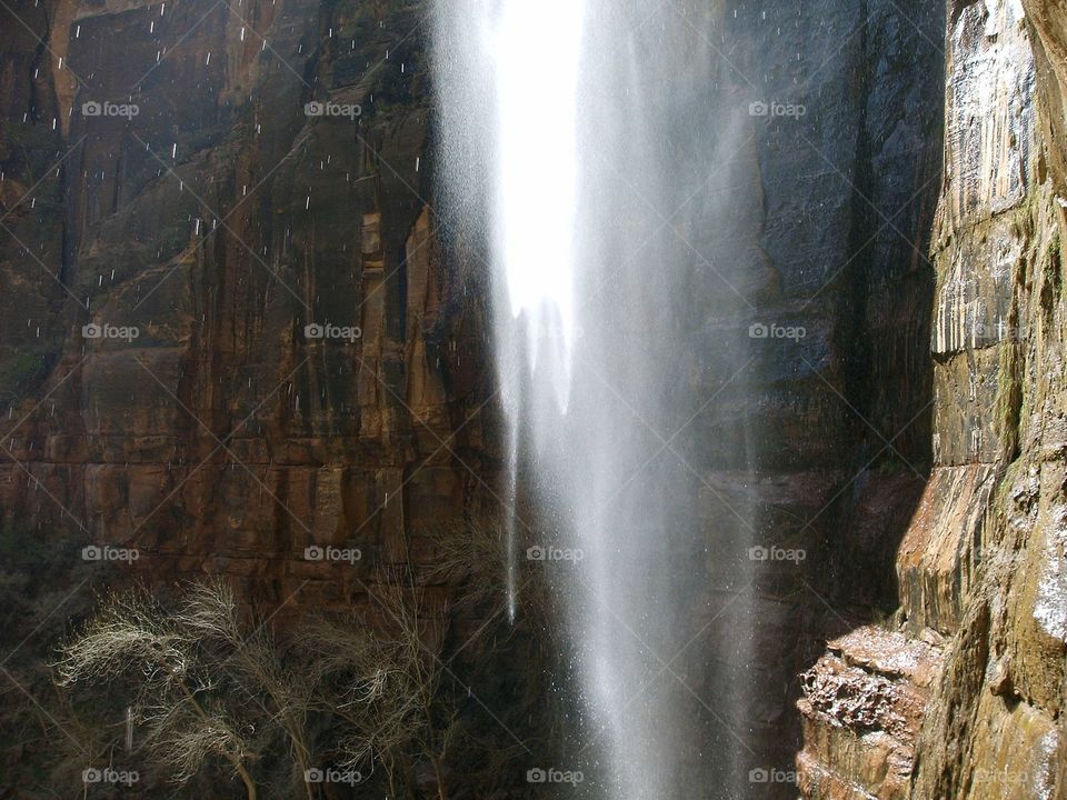curtain of falling water