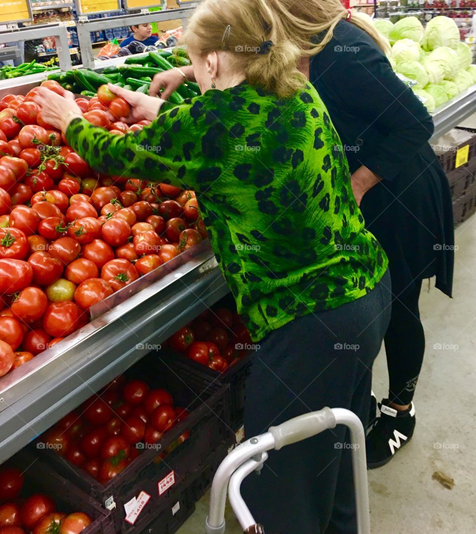 Vegetable shop shopping