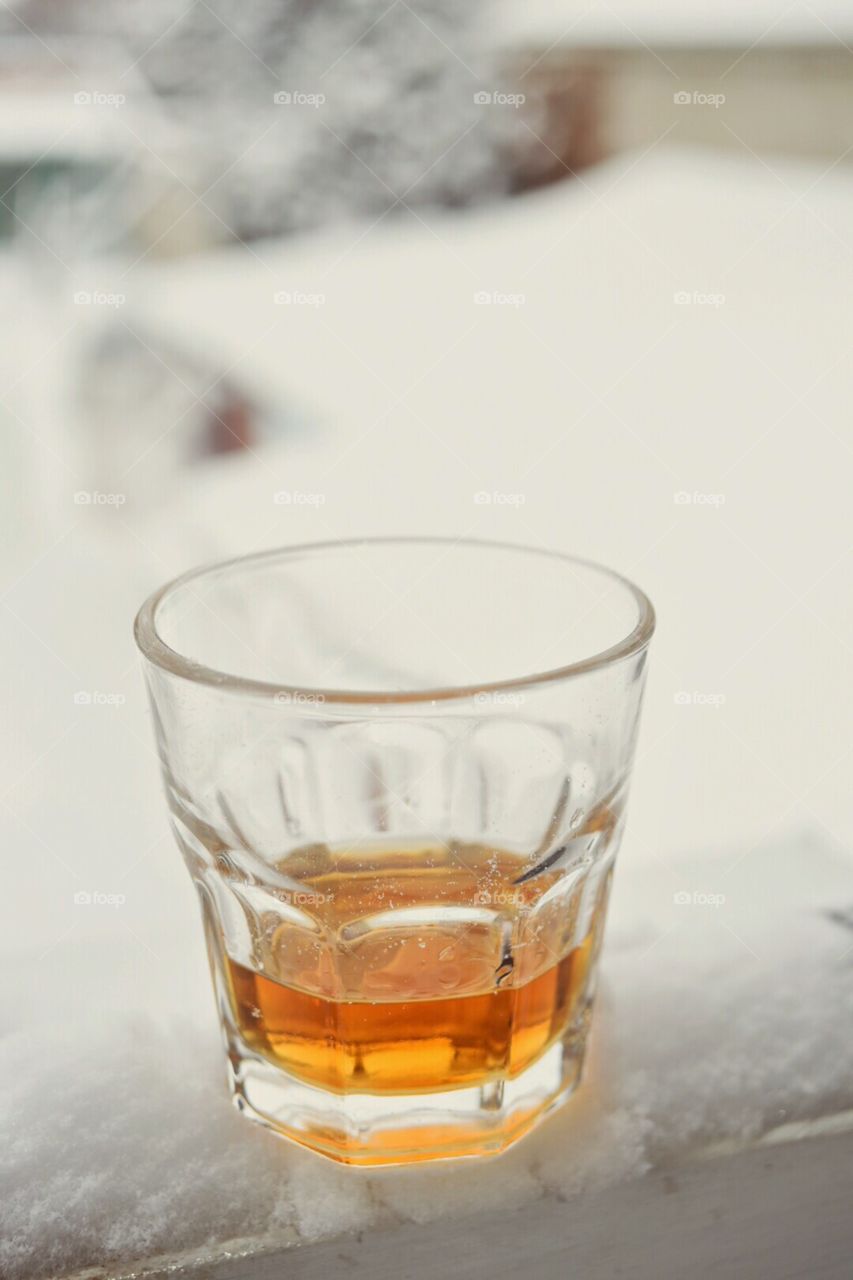 Whiskey in the snow