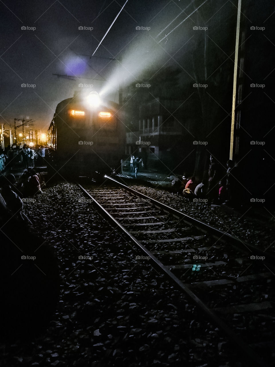 Night travelling via Local train of India