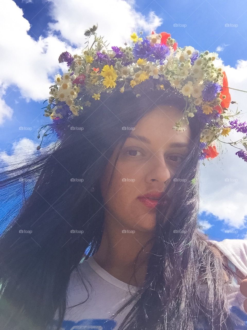 Girl with flowers