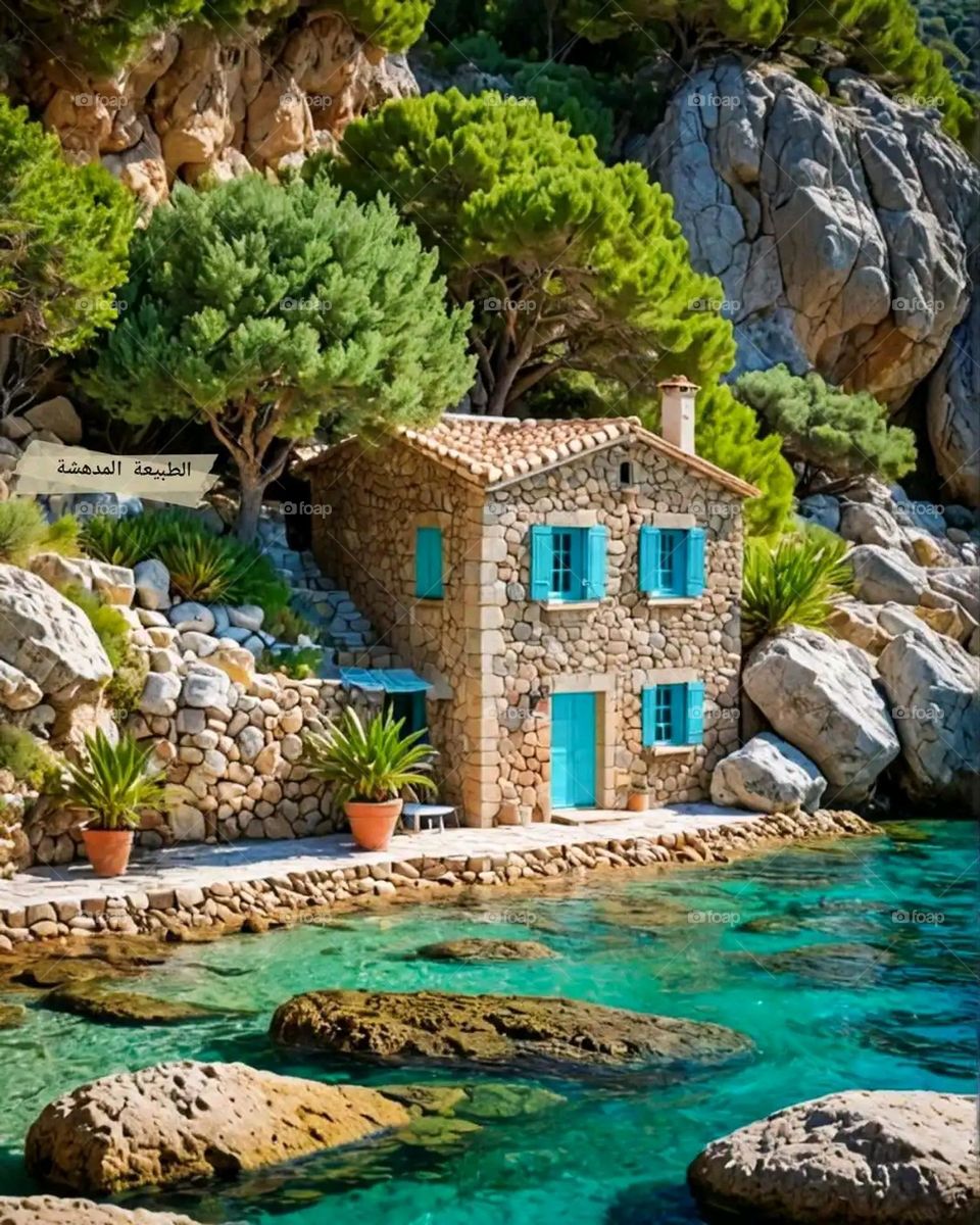 Glory be to God, the magnificent and picturesque view and the natural green trees are a view that is nothing more wonderful than it