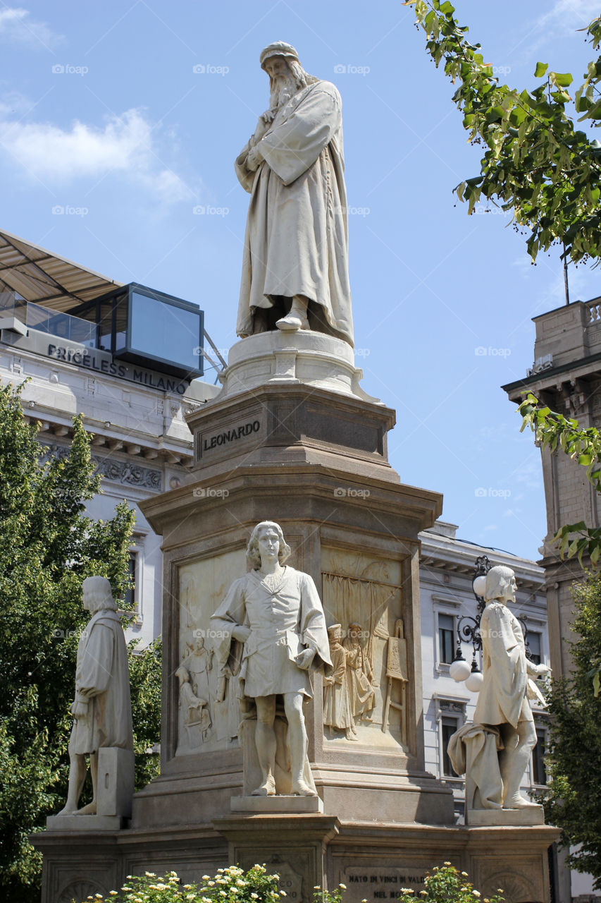 Italy, Milan, a monument to Leonardo