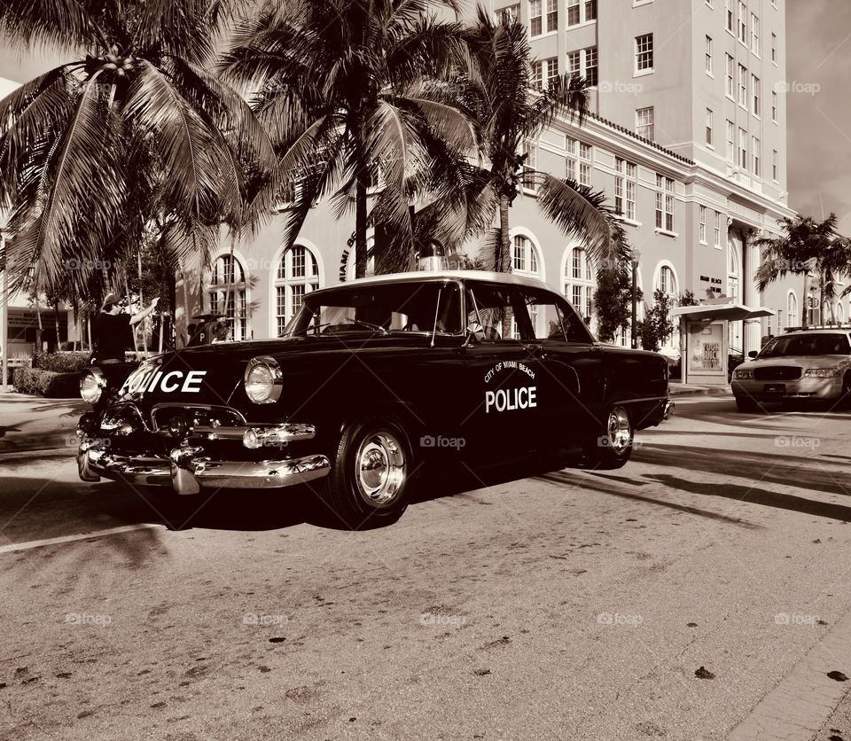 Old american police car